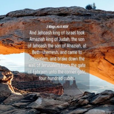 Picture 04 - 2 Kings 14:13 ASV - And Jehoash king of Israel took Amaziah king of - Bible Verse Picture