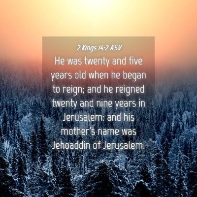 Picture 04 - 2 Kings 14:2 ASV - He was twenty and five years old when he began to - Bible Verse Picture