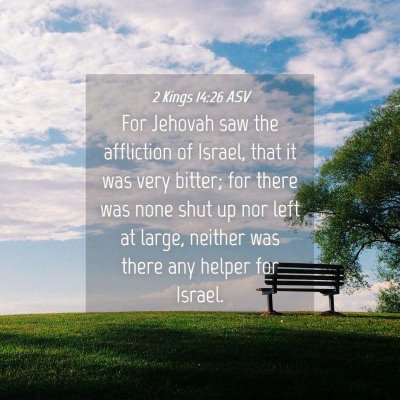 Picture 04 - 2 Kings 14:26 ASV - For Jehovah saw the affliction of Israel, that it - Bible Verse Picture