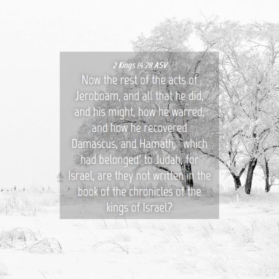 Picture 04 - 2 Kings 14:28 ASV - Now the rest of the acts of Jeroboam, and all - Bible Verse Picture