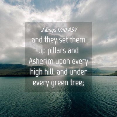 Picture 04 - 2 Kings 17:10 ASV - and they set them up pillars and Asherim upon - Bible Verse Picture