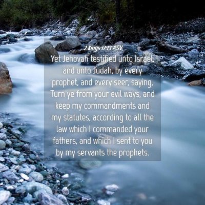 Picture 04 - 2 Kings 17:13 ASV - Yet Jehovah testified unto Israel, and unto - Bible Verse Picture