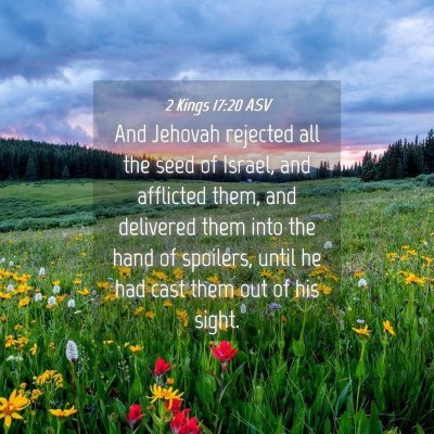 Picture 04 - 2 Kings 17:20 ASV - And Jehovah rejected all the seed of Israel, and - Bible Verse Picture