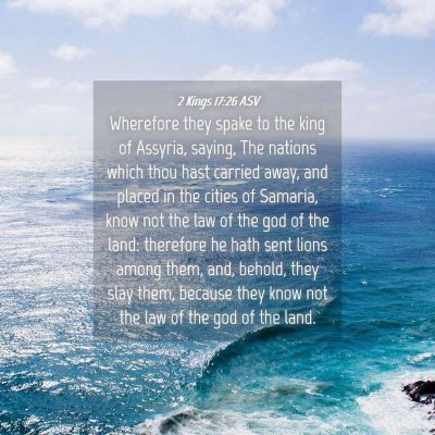 Picture 04 - 2 Kings 17:26 ASV - Wherefore they spake to the king of Assyria, - Bible Verse Picture