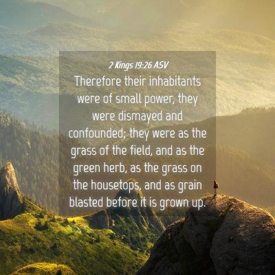 Picture 04 - 2 Kings 19:26 ASV - Therefore their inhabitants were of small power, - Bible Verse Picture