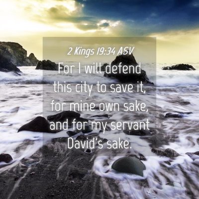 Picture 04 - 2 Kings 19:34 ASV - For I will defend this city to save it, for mine - Bible Verse Picture