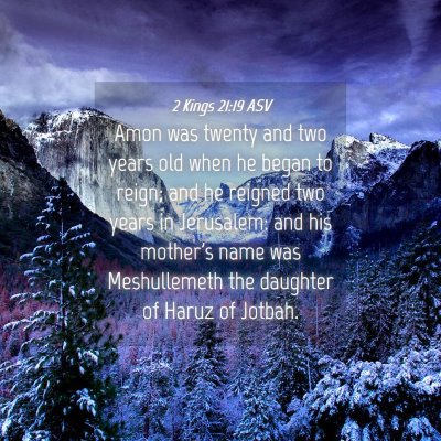 Picture 04 - 2 Kings 21:19 ASV - Amon was twenty and two years old when he began - Bible Verse Picture