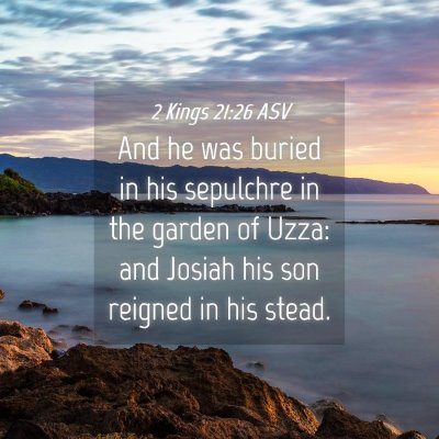 Picture 04 - 2 Kings 21:26 ASV - And he was buried in his sepulchre in the garden - Bible Verse Picture