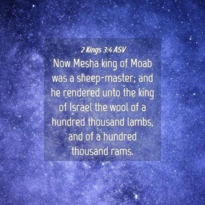 Picture 04 - 2 Kings 3:4 ASV - Now Mesha king of Moab was a sheep-master; and he - Bible Verse Picture