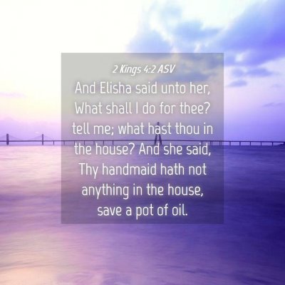 Picture 04 - 2 Kings 4:2 ASV - And Elisha said unto her, What shall I do for - Bible Verse Picture