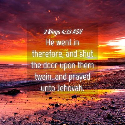 Picture 04 - 2 Kings 4:33 ASV - He went in therefore, and shut the door upon them - Bible Verse Picture