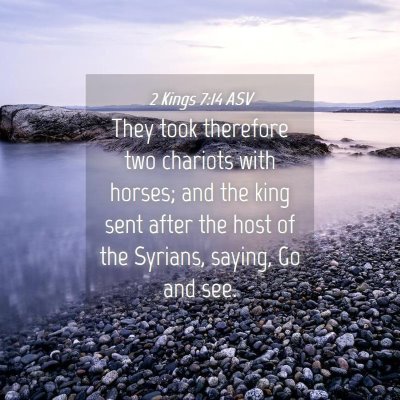 Picture 04 - 2 Kings 7:14 ASV - They took therefore two chariots with horses; and - Bible Verse Picture