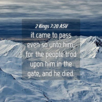 Picture 04 - 2 Kings 7:20 ASV - it came to pass even so unto him; for the people - Bible Verse Picture