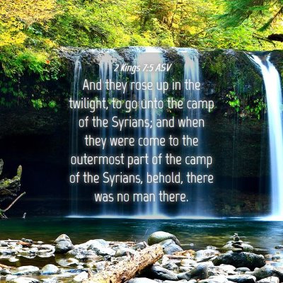 Picture 04 - 2 Kings 7:5 ASV - And they rose up in the twilight, to go unto the - Bible Verse Picture