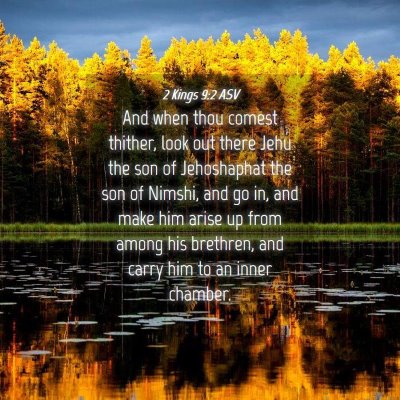 Picture 04 - 2 Kings 9:2 ASV - And when thou comest thither, look out there Jehu - Bible Verse Picture