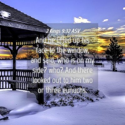 Picture 04 - 2 Kings 9:32 ASV - And he lifted up his face to the window, and - Bible Verse Picture