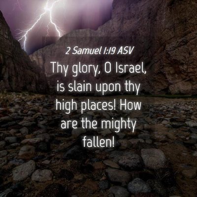 Picture 04 - 2 Samuel 1:19 ASV - Thy glory, O Israel, is slain upon thy high - Bible Verse Picture