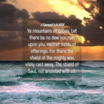 Picture 04 - 2 Samuel 1:21 ASV - Ye mountains of Gilboa, Let there be no dew nor - Bible Verse Picture