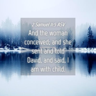 Picture 04 - 2 Samuel 11:5 ASV - And the woman conceived; and she sent and told - Bible Verse Picture