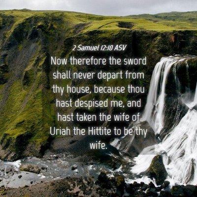 Picture 04 - 2 Samuel 12:10 ASV - Now therefore the sword shall never depart from - Bible Verse Picture
