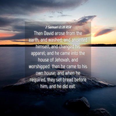 Picture 04 - 2 Samuel 12:20 ASV - Then David arose from the earth, and washed, and - Bible Verse Picture