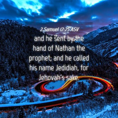 Picture 04 - 2 Samuel 12:25 ASV - and he sent by the hand of Nathan the prophet; - Bible Verse Picture