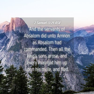 Picture 04 - 2 Samuel 13:29 ASV - And the servants of Absalom did unto Amnon as - Bible Verse Picture