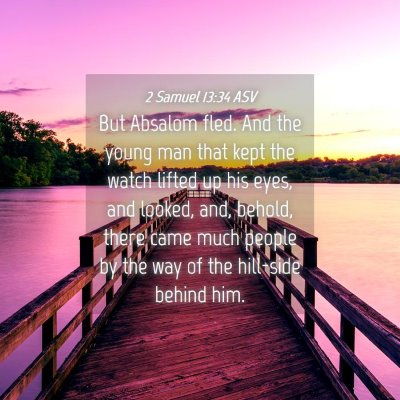 Picture 04 - 2 Samuel 13:34 ASV - But Absalom fled. And the young man that kept the - Bible Verse Picture