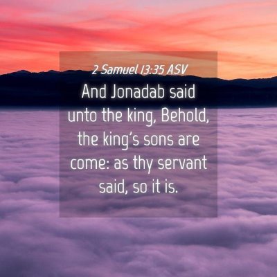 Picture 04 - 2 Samuel 13:35 ASV - And Jonadab said unto the king, Behold, the - Bible Verse Picture