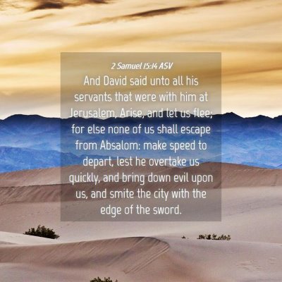 Picture 04 - 2 Samuel 15:14 ASV - And David said unto all his servants that were - Bible Verse Picture
