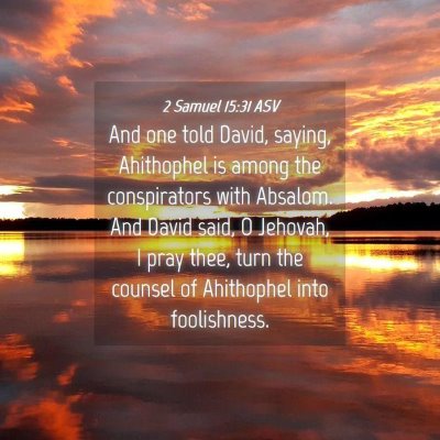 Picture 04 - 2 Samuel 15:31 ASV - And one told David, saying, Ahithophel is among - Bible Verse Picture