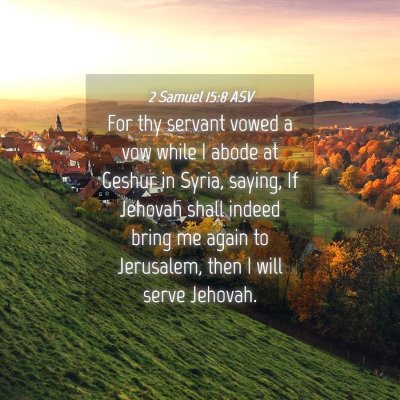 Picture 04 - 2 Samuel 15:8 ASV - For thy servant vowed a vow while I abode at - Bible Verse Picture