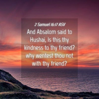 Picture 04 - 2 Samuel 16:17 ASV - And Absalom said to Hushai, Is this thy kindness - Bible Verse Picture