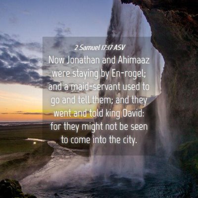 Picture 04 - 2 Samuel 17:17 ASV - Now Jonathan and Ahimaaz were staying by - Bible Verse Picture