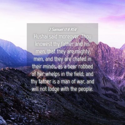 Picture 04 - 2 Samuel 17:8 ASV - Hushai said moreover, Thou knowest thy father and - Bible Verse Picture