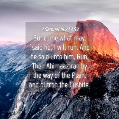 Picture 04 - 2 Samuel 18:23 ASV - But come what may, `said he', I will run. And he - Bible Verse Picture