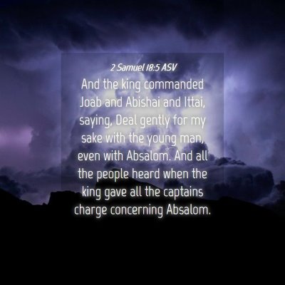 Picture 04 - 2 Samuel 18:5 ASV - And the king commanded Joab and Abishai and - Bible Verse Picture