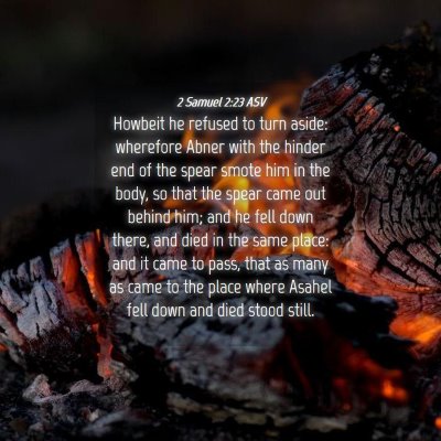 Picture 04 - 2 Samuel 2:23 ASV - Howbeit he refused to turn aside: wherefore Abner - Bible Verse Picture