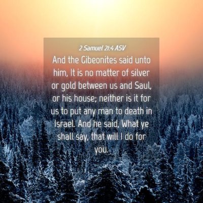 Picture 04 - 2 Samuel 21:4 ASV - And the Gibeonites said unto him, It is no matter - Bible Verse Picture
