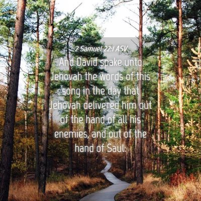 Picture 04 - 2 Samuel 22:1 ASV - And David spake unto Jehovah the words of this - Bible Verse Picture