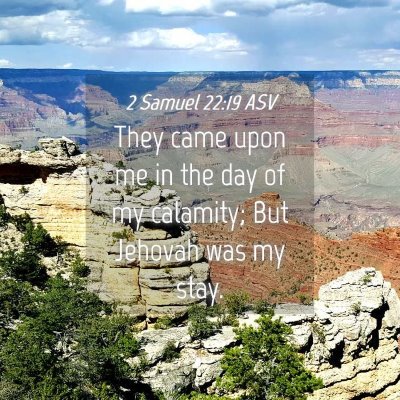 Picture 04 - 2 Samuel 22:19 ASV - They came upon me in the day of my calamity; But - Bible Verse Picture