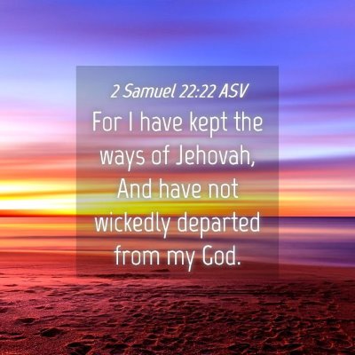Picture 04 - 2 Samuel 22:22 ASV - For I have kept the ways of Jehovah, And have not - Bible Verse Picture