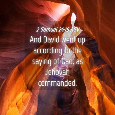 Picture 04 - 2 Samuel 24:19 ASV - And David went up according to the saying of Gad, - Bible Verse Picture