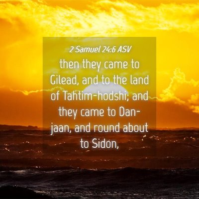 Picture 04 - 2 Samuel 24:6 ASV - then they came to Gilead, and to the land of - Bible Verse Picture