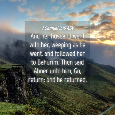 Picture 04 - 2 Samuel 3:16 ASV - And her husband went with her, weeping as he - Bible Verse Picture