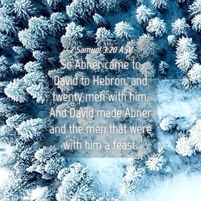Picture 04 - 2 Samuel 3:20 ASV - So Abner came to David to Hebron, and twenty men - Bible Verse Picture