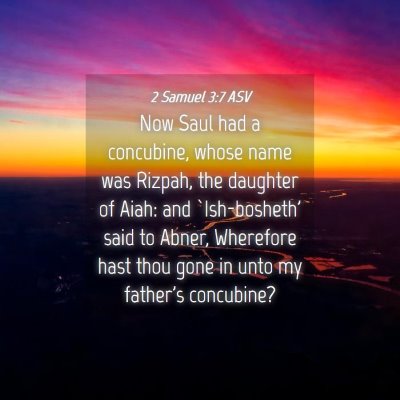Picture 04 - 2 Samuel 3:7 ASV - Now Saul had a concubine, whose name was Rizpah, - Bible Verse Picture