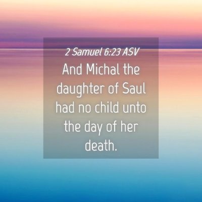 Picture 04 - 2 Samuel 6:23 ASV - And Michal the daughter of Saul had no child unto - Bible Verse Picture