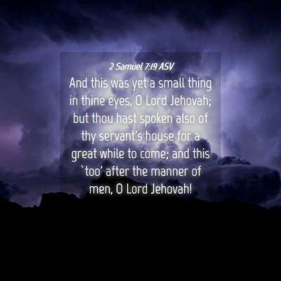 Picture 04 - 2 Samuel 7:19 ASV - And this was yet a small thing in thine eyes, O - Bible Verse Picture
