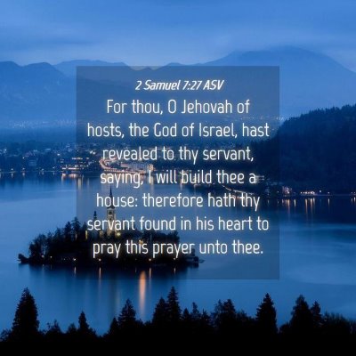 Picture 04 - 2 Samuel 7:27 ASV - For thou, O Jehovah of hosts, the God of Israel, - Bible Verse Picture